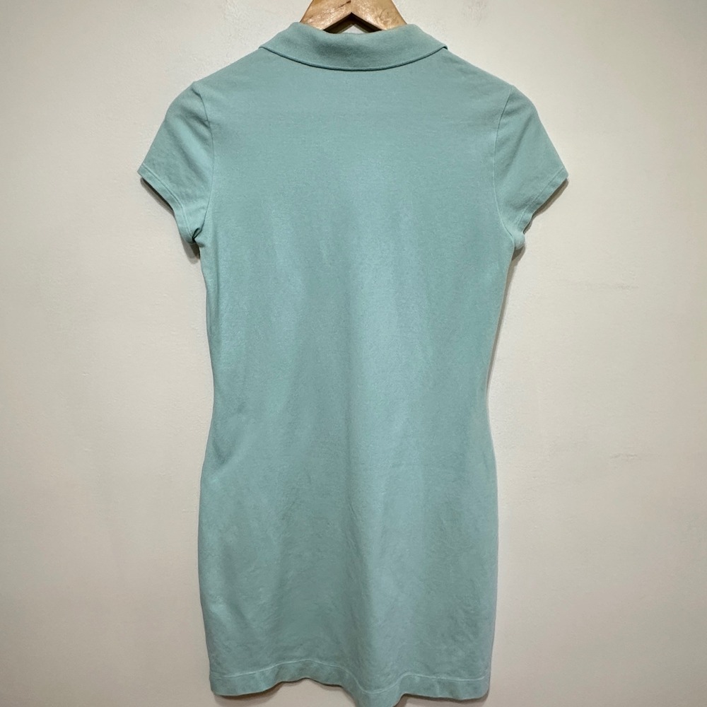 Lacoste Mesh Mini Pique Polo Dress Womens 40 / M Aqua Tennis Court Preppy Resort - Picture 8 of 8